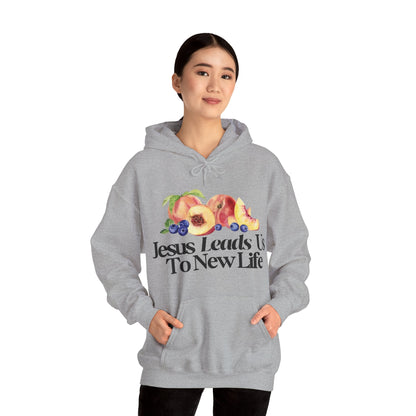 JESUS LEADS US TO NEW LIFE Unisex Heavy Blend Hoodie - Faith, Can Apparel