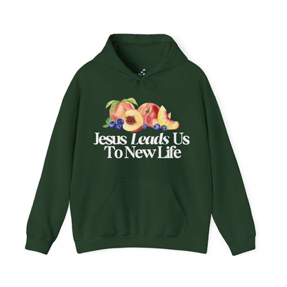 JESUS LEADS US TO NEW LIFE Unisex Heavy Blend Hoodie - Faith, Can Apparel