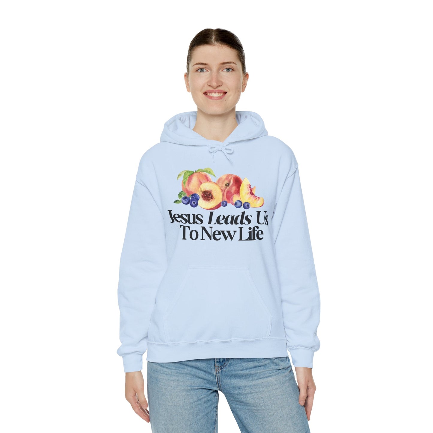 JESUS LEADS US TO NEW LIFE Unisex Heavy Blend Hoodie - Faith, Can Apparel