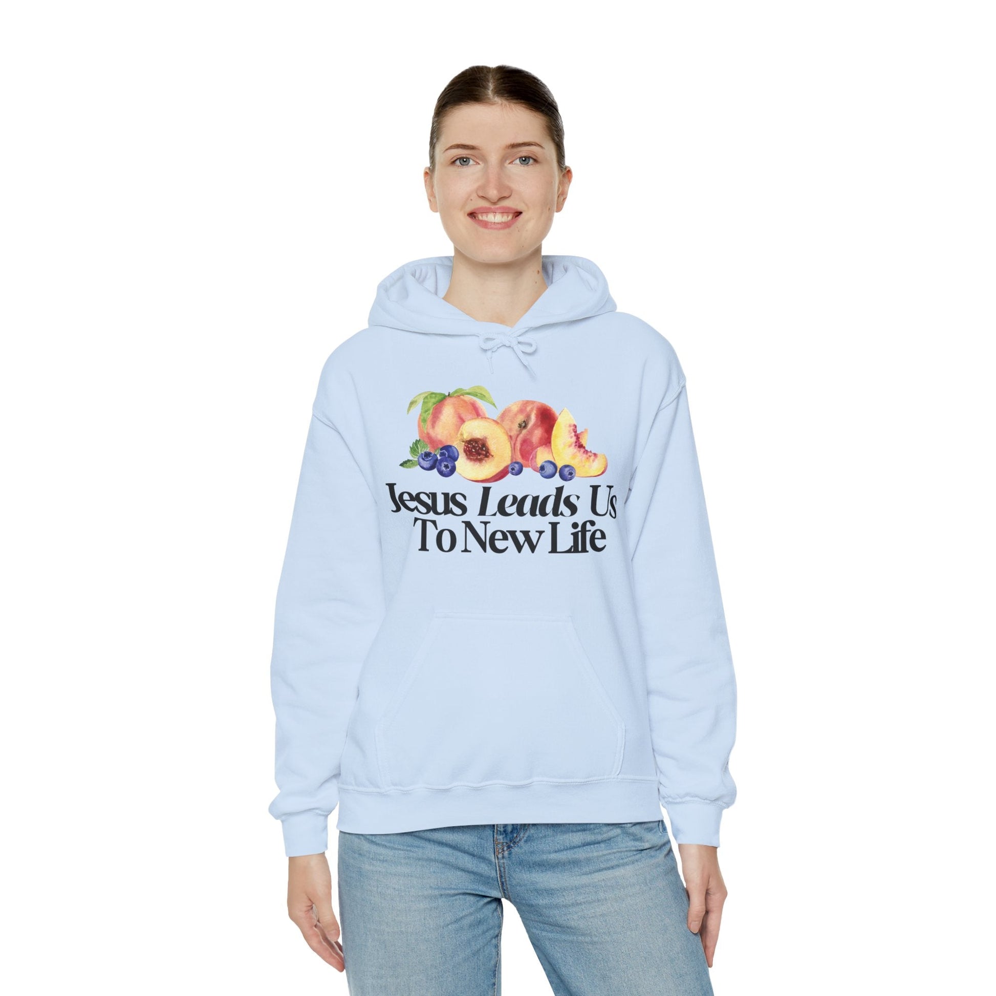 JESUS LEADS US TO NEW LIFE Unisex Heavy Blend Hoodie - Faith, Can Apparel