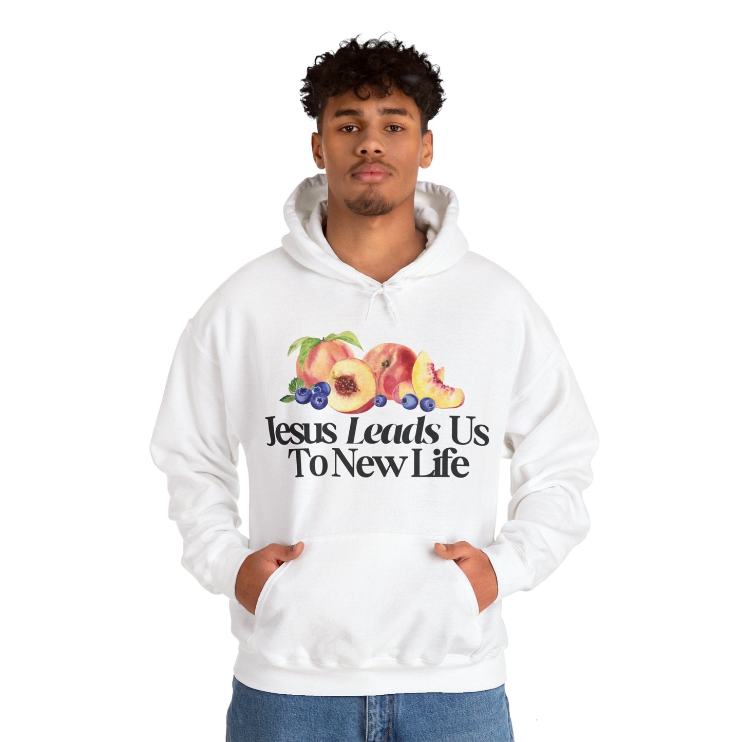 JESUS LEADS US TO NEW LIFE Unisex Heavy Blend Hoodie - Faith, Can Apparel