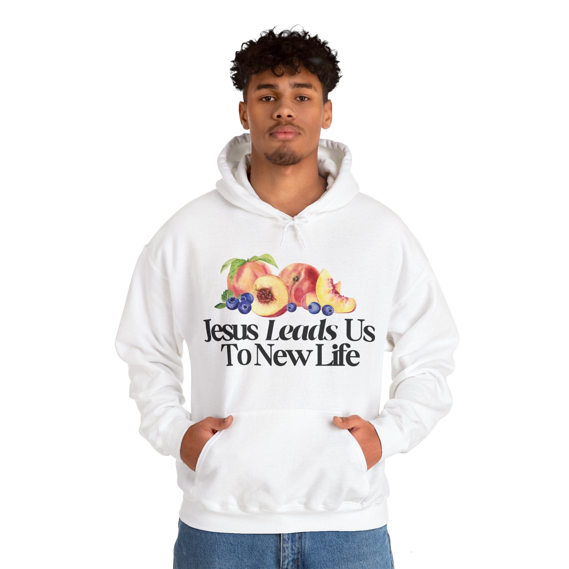JESUS LEADS US TO NEW LIFE Unisex Heavy Blend Hoodie - Faith, Can Apparel