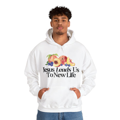 JESUS LEADS US TO NEW LIFE Unisex Heavy Blend Hoodie - Faith, Can Apparel