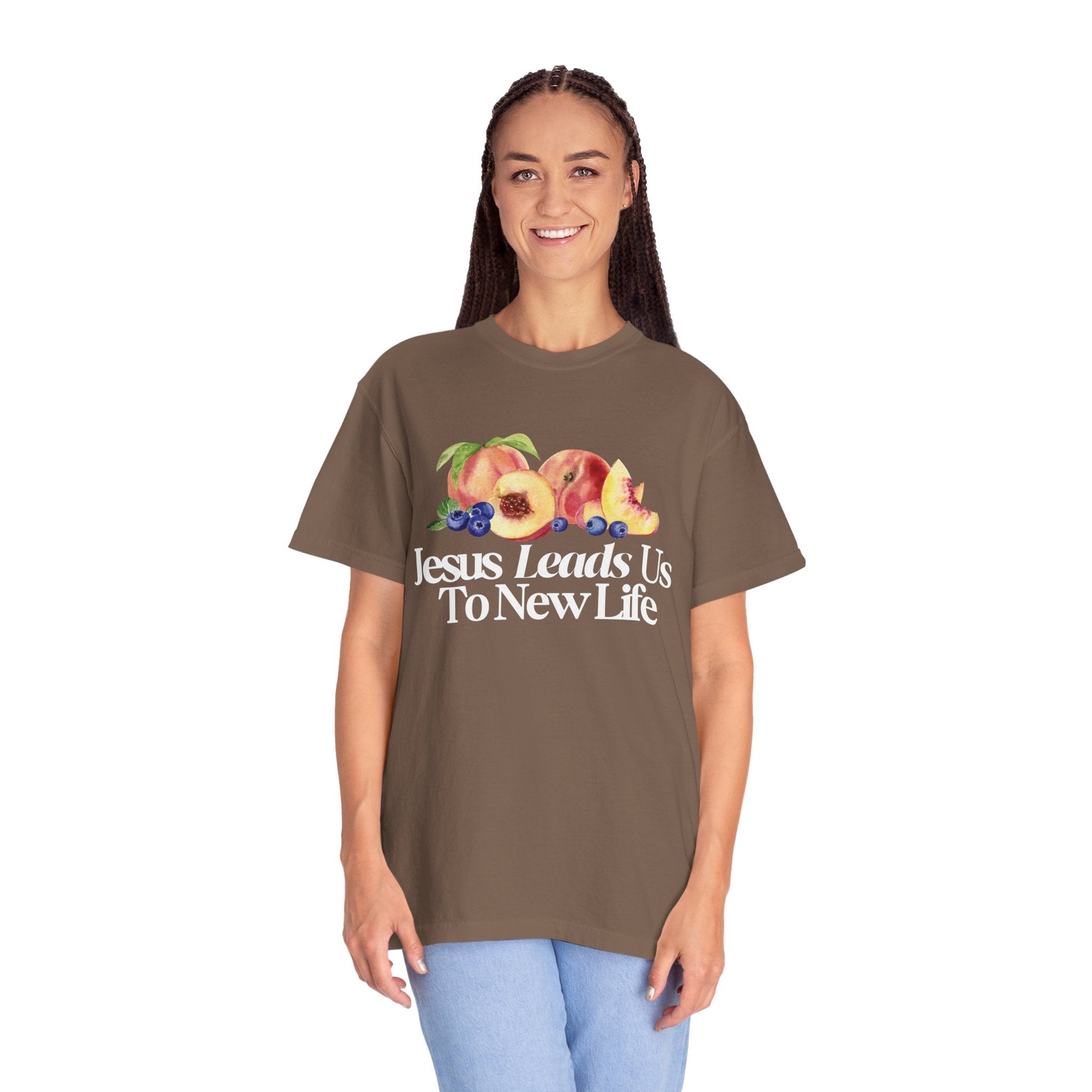 JESUS LEADS US TO NEW LIFE Women's Ring Spun Cotton T-Shirt - Faith, Can Apparel