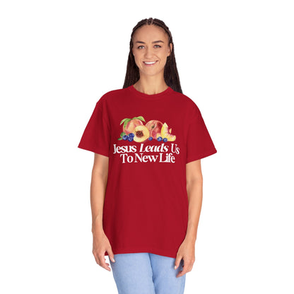 JESUS LEADS US TO NEW LIFE Women's Ring Spun Cotton T-Shirt - Faith, Can Apparel