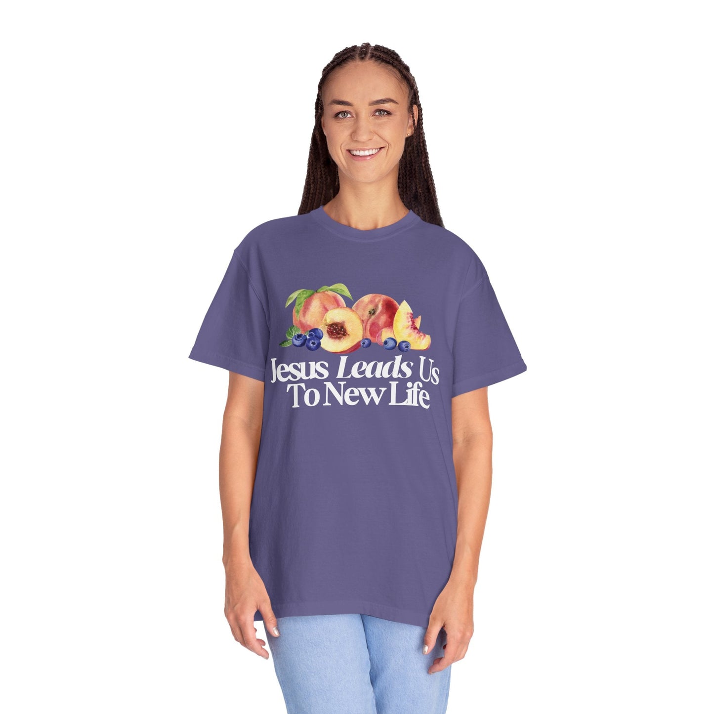 JESUS LEADS US TO NEW LIFE Women's Ring Spun Cotton T-Shirt - Faith, Can Apparel