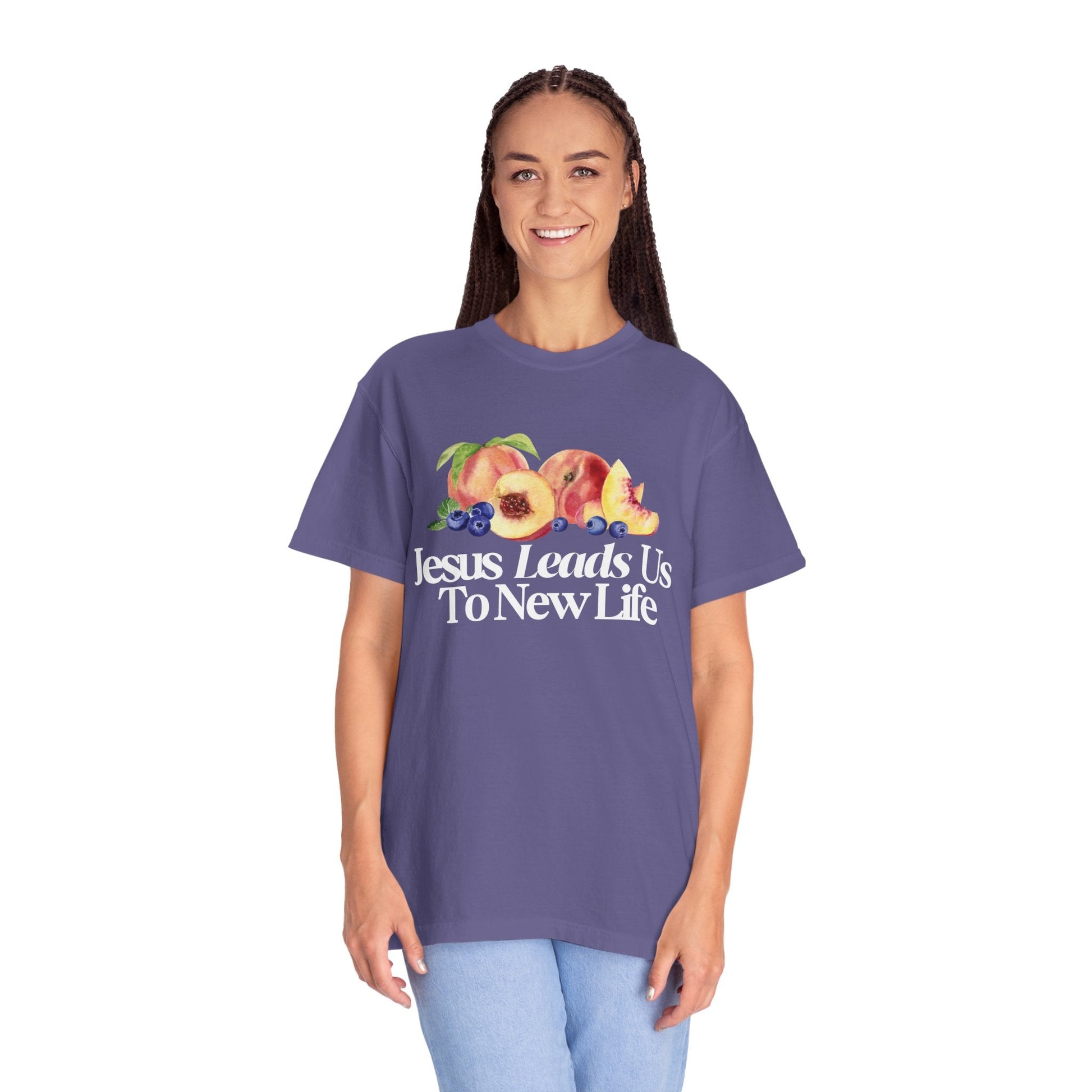 JESUS LEADS US TO NEW LIFE Women's Ring Spun Cotton T-Shirt - Faith, Can Apparel