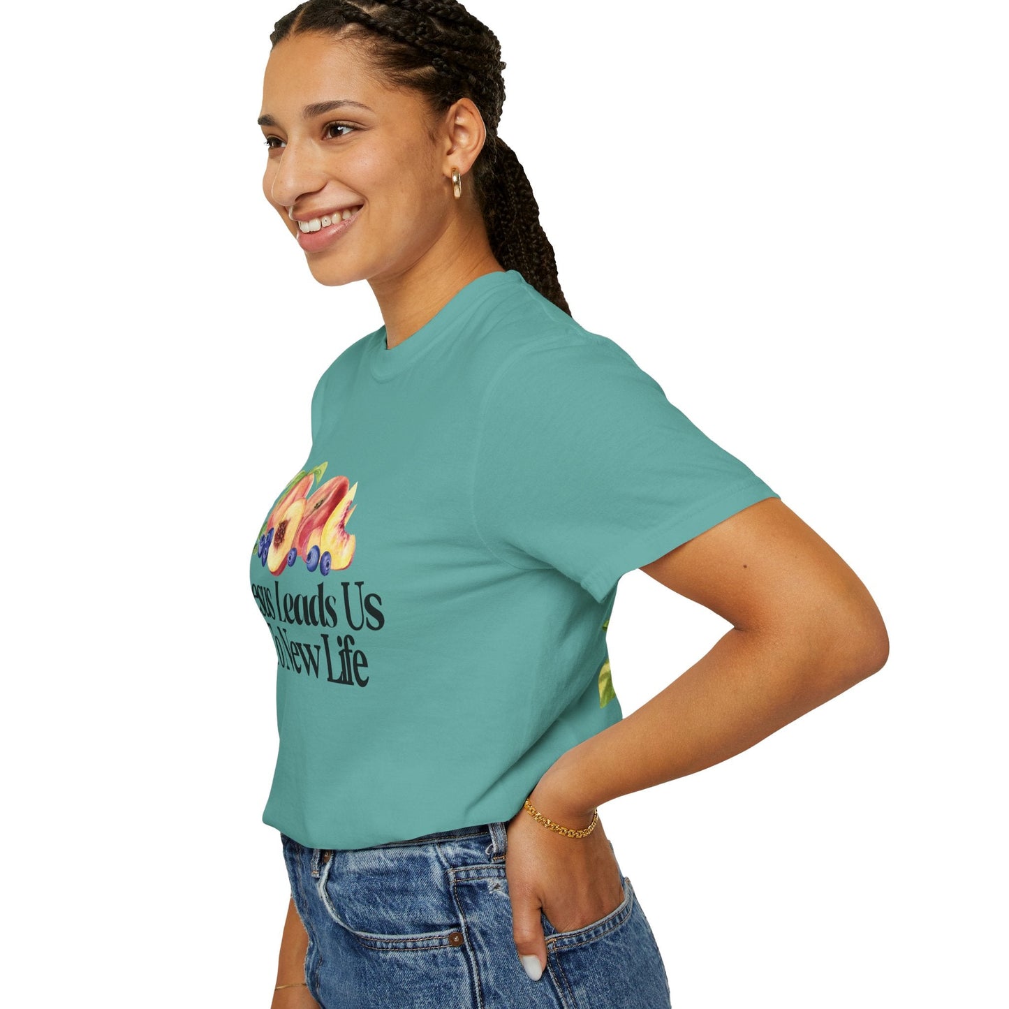 JESUS LEADS US TO NEW LIFE Women's Ring Spun Cotton T-Shirt - Faith, Can Apparel