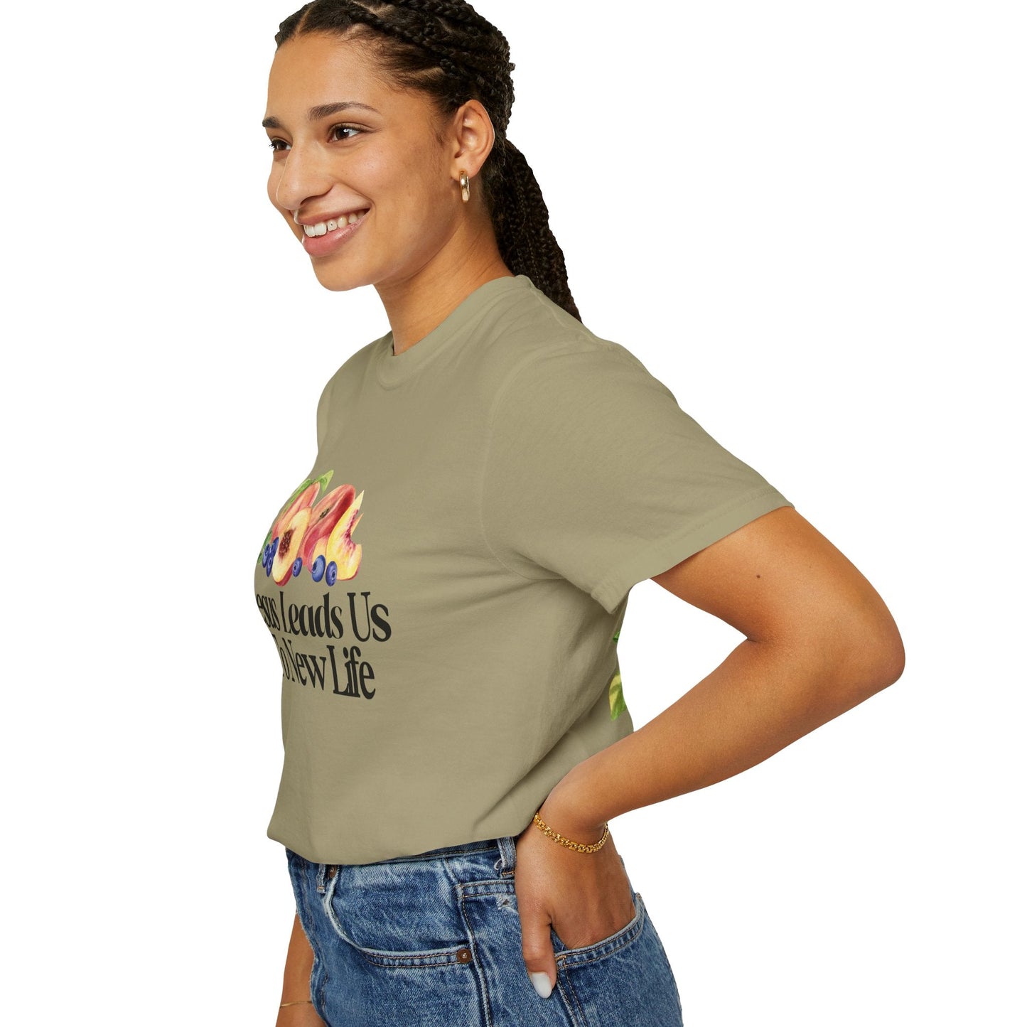 JESUS LEADS US TO NEW LIFE Women's Ring Spun Cotton T-Shirt - Faith, Can Apparel
