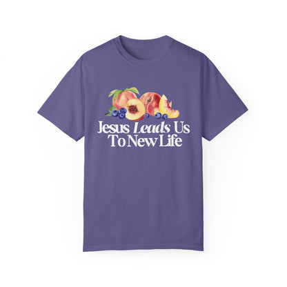 JESUS LEADS US TO NEW LIFE Women's Ring Spun Cotton T-Shirt - Faith, Can Apparel