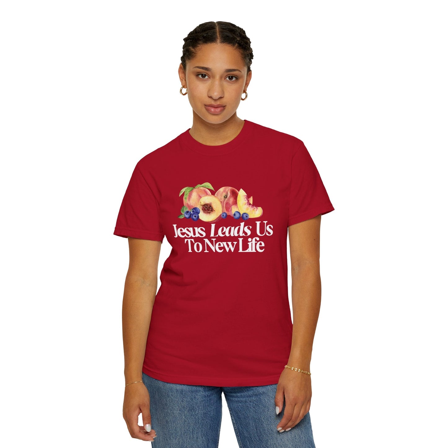 JESUS LEADS US TO NEW LIFE Women's Ring Spun Cotton T-Shirt - Faith, Can Apparel