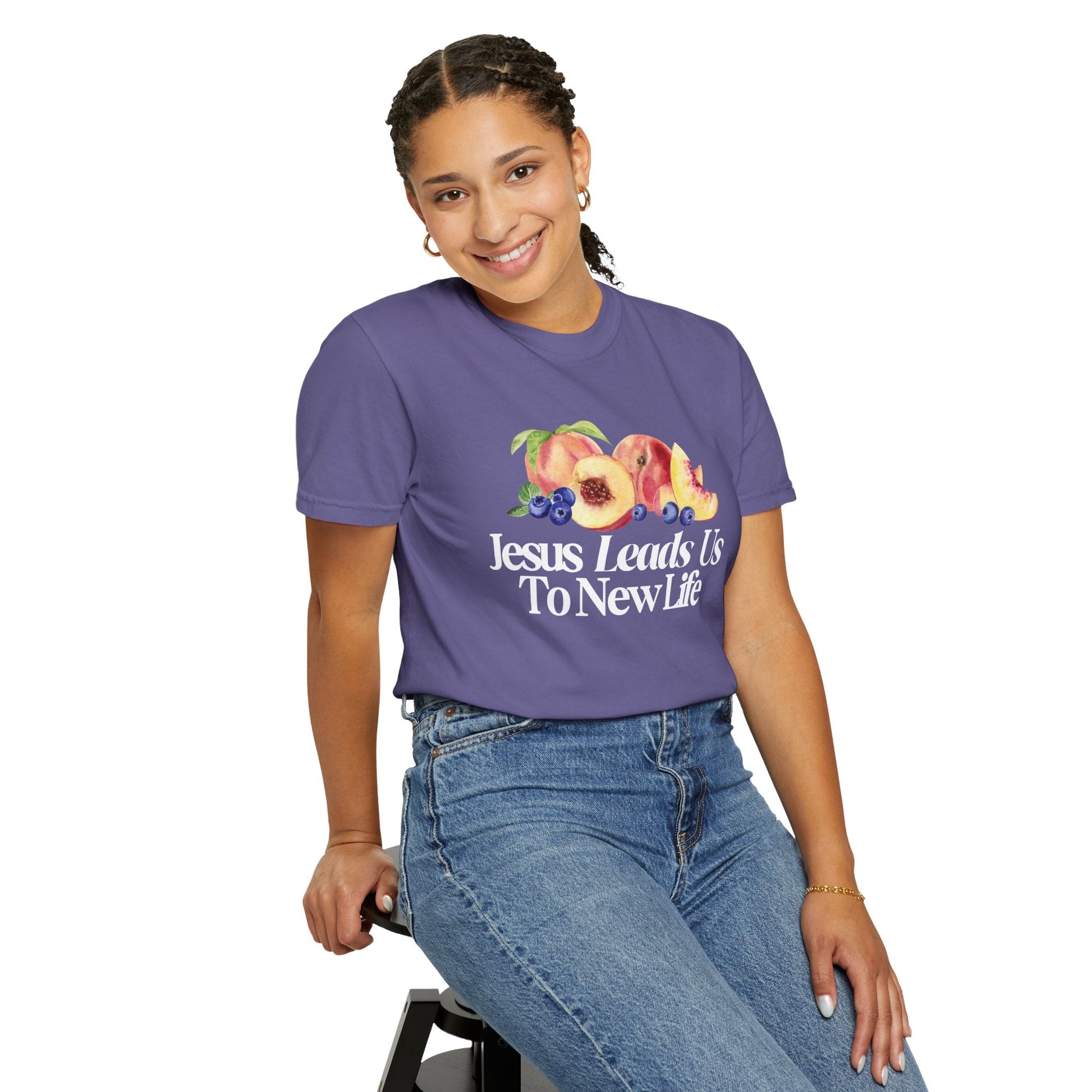 JESUS LEADS US TO NEW LIFE Women's Ring Spun Cotton T-Shirt - Faith, Can Apparel