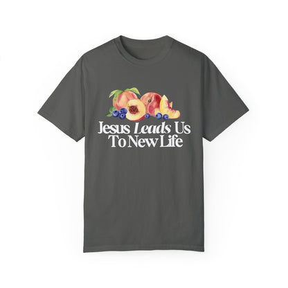 JESUS LEADS US TO NEW LIFE Women's Ring Spun Cotton T-Shirt - Faith, Can Apparel
