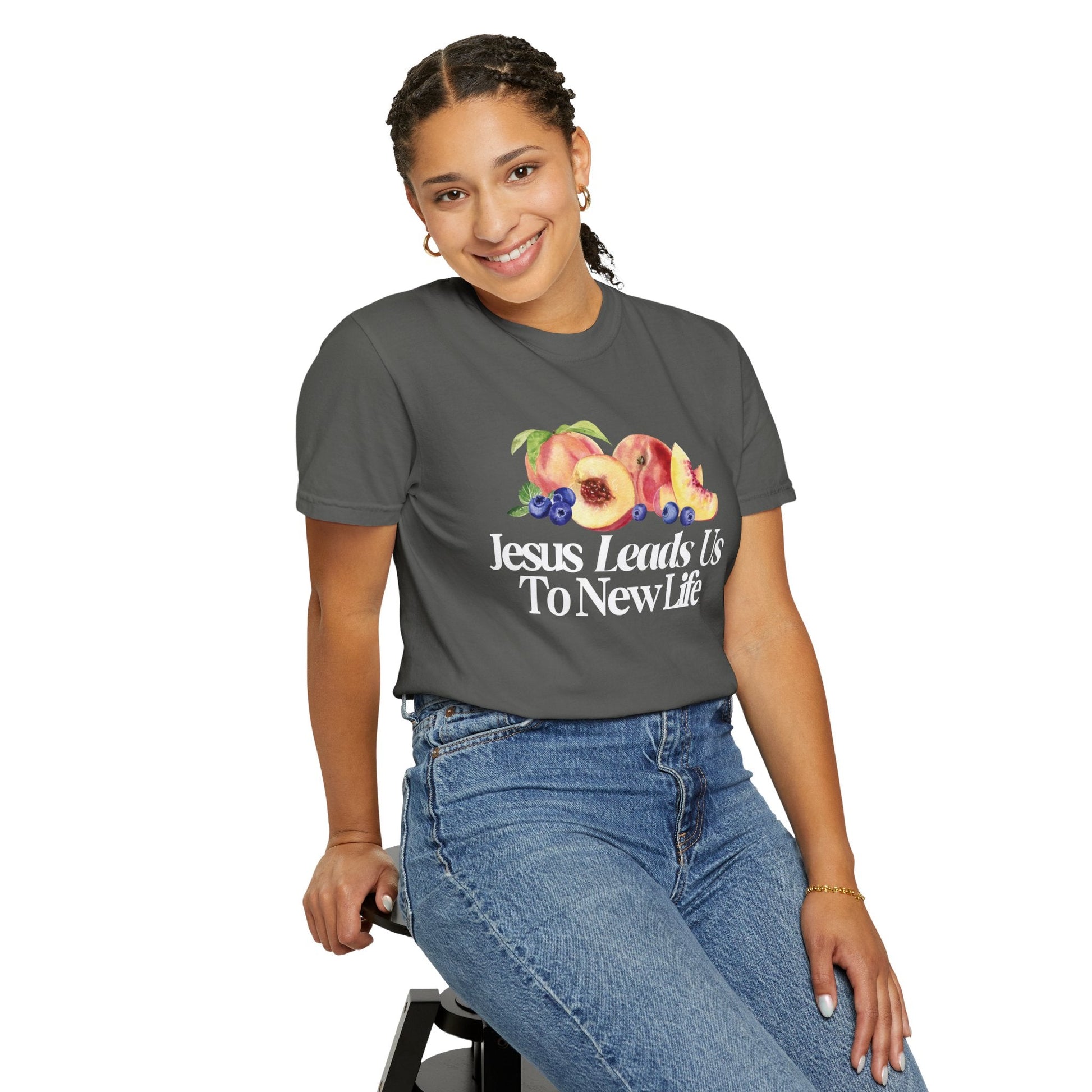 JESUS LEADS US TO NEW LIFE Women's Ring Spun Cotton T-Shirt - Faith, Can Apparel