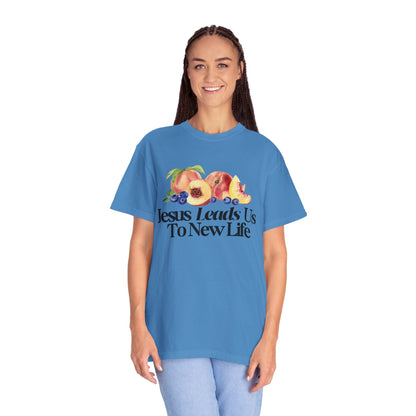 JESUS LEADS US TO NEW LIFE Women's Ring Spun Cotton T-Shirt - Faith, Can Apparel