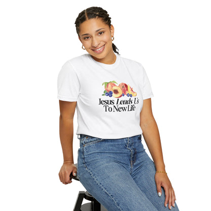 JESUS LEADS US TO NEW LIFE Women's Ring Spun Cotton T-Shirt - Faith, Can Apparel