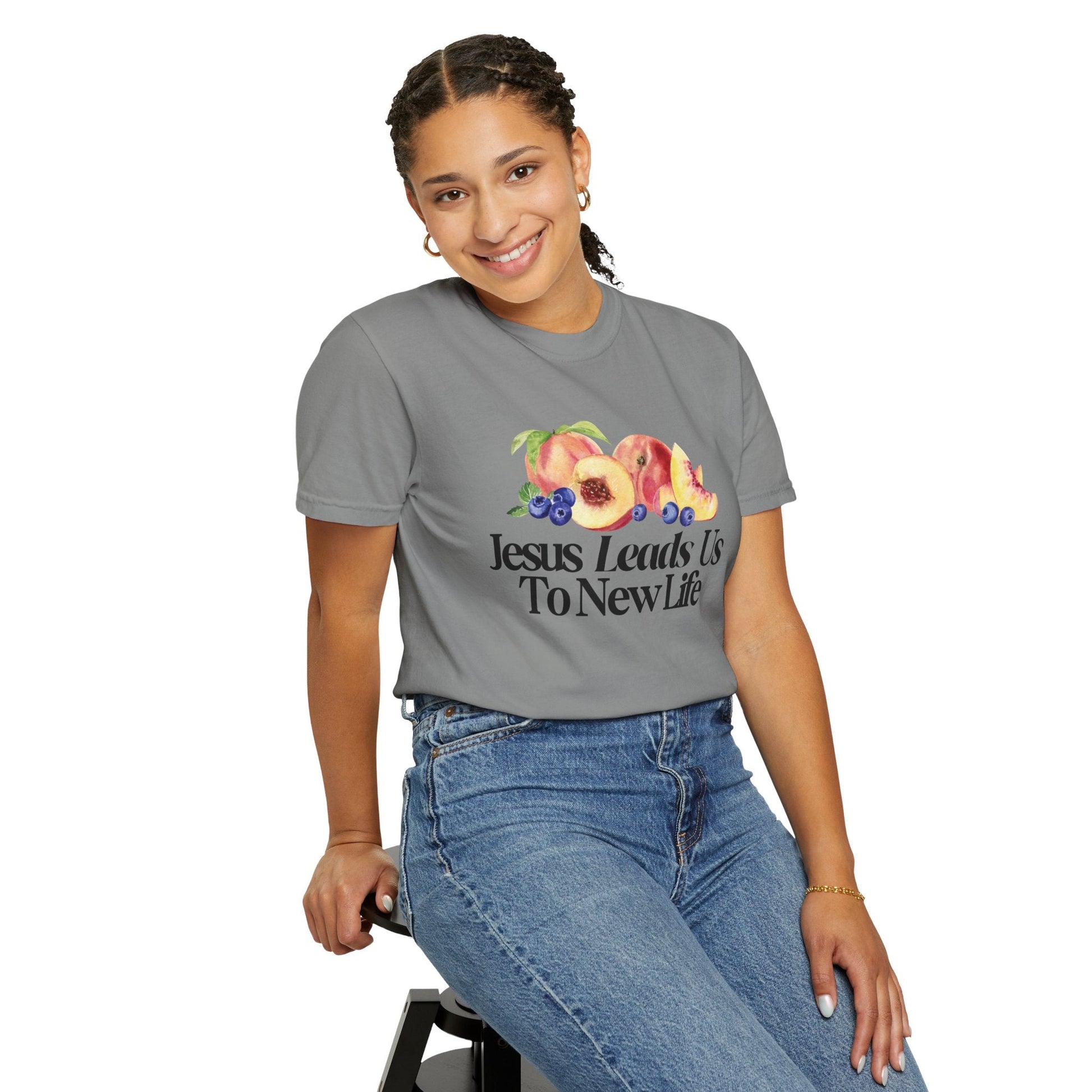 JESUS LEADS US TO NEW LIFE Women's Ring Spun Cotton T-Shirt - Faith, Can Apparel