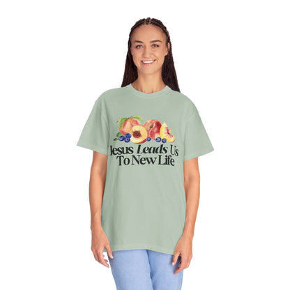 JESUS LEADS US TO NEW LIFE Women's Ring Spun Cotton T-Shirt - Faith, Can Apparel