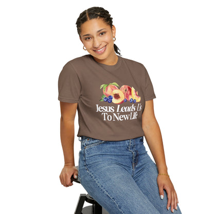 JESUS LEADS US TO NEW LIFE Women's Ring Spun Cotton T-Shirt - Faith, Can Apparel