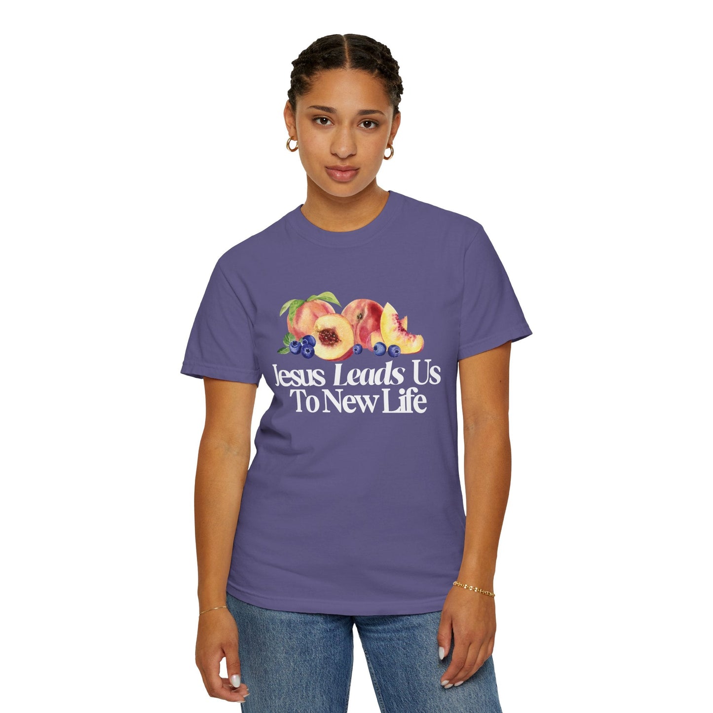 JESUS LEADS US TO NEW LIFE Women's Ring Spun Cotton T-Shirt - Faith, Can Apparel