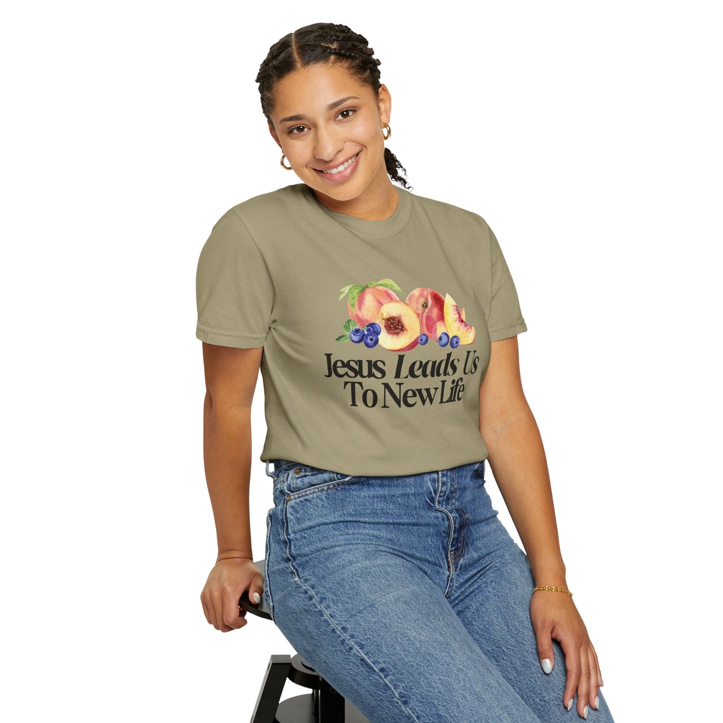 JESUS LEADS US TO NEW LIFE Women's Ring Spun Cotton T-Shirt - Faith, Can Apparel