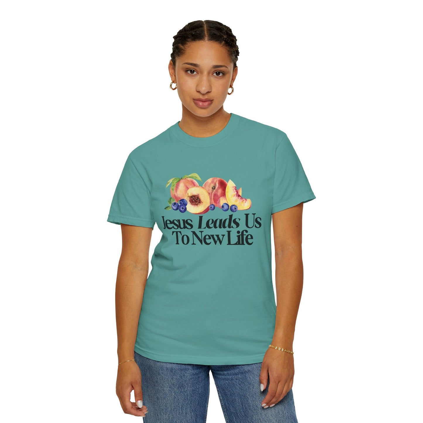 JESUS LEADS US TO NEW LIFE Women's Ring Spun Cotton T-Shirt - Faith, Can Apparel