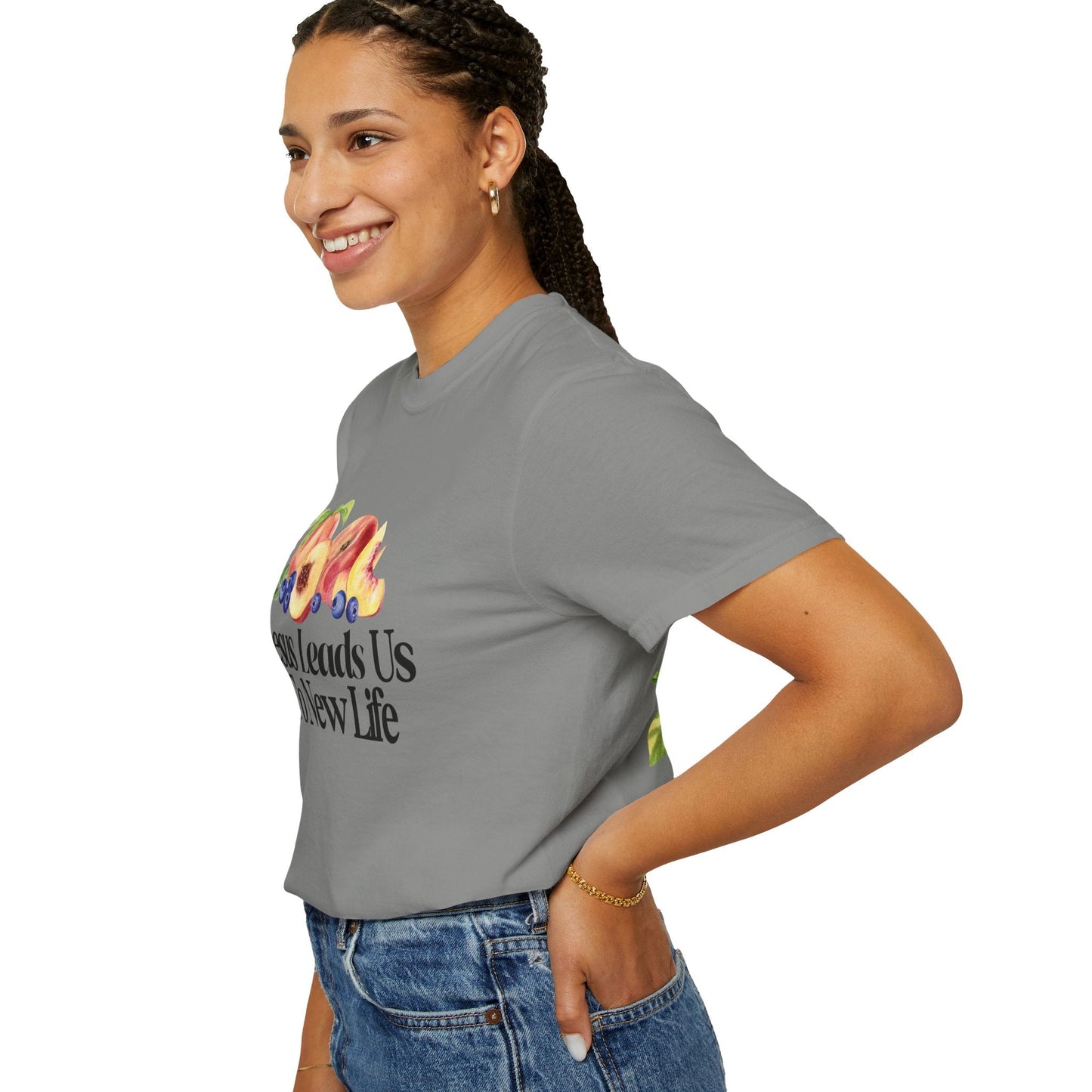 JESUS LEADS US TO NEW LIFE Women's Ring Spun Cotton T-Shirt - Faith, Can Apparel