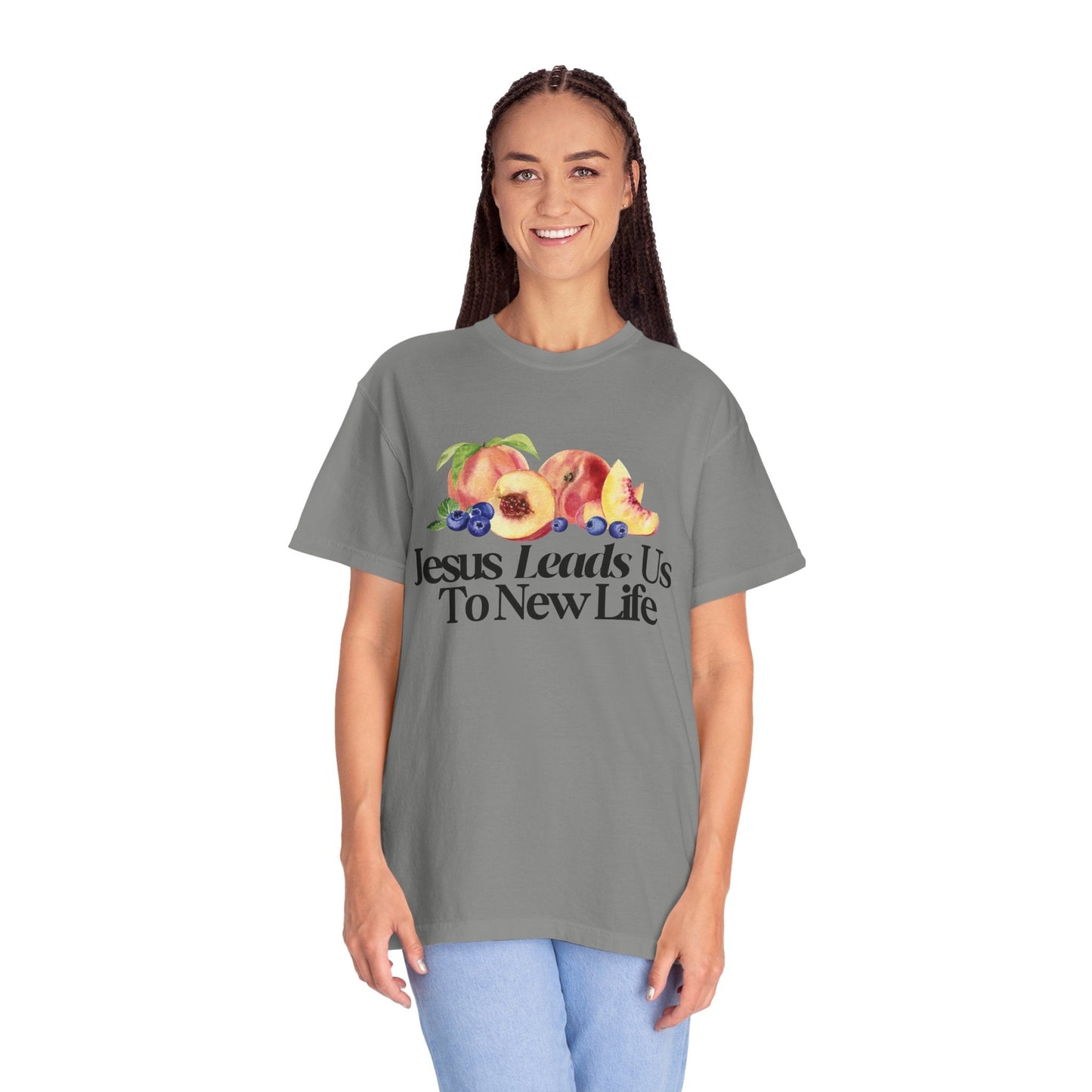 JESUS LEADS US TO NEW LIFE Women's Ring Spun Cotton T-Shirt - Faith, Can Apparel