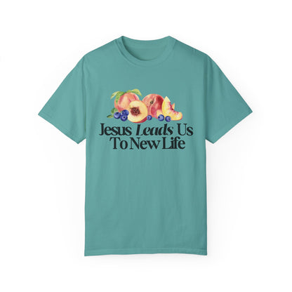 JESUS LEADS US TO NEW LIFE Women's Ring Spun Cotton T-Shirt - Faith, Can Apparel