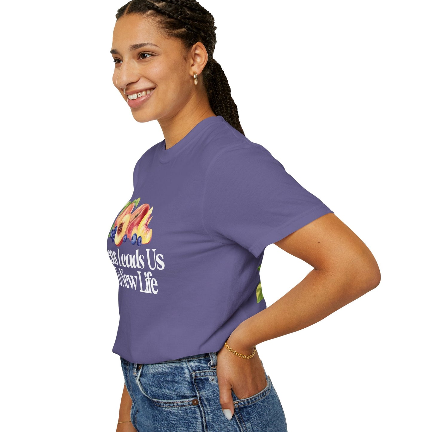 JESUS LEADS US TO NEW LIFE Women's Ring Spun Cotton T-Shirt - Faith, Can Apparel