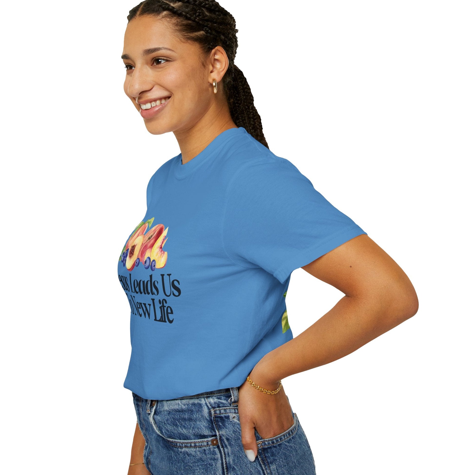 JESUS LEADS US TO NEW LIFE Women's Ring Spun Cotton T-Shirt - Faith, Can Apparel