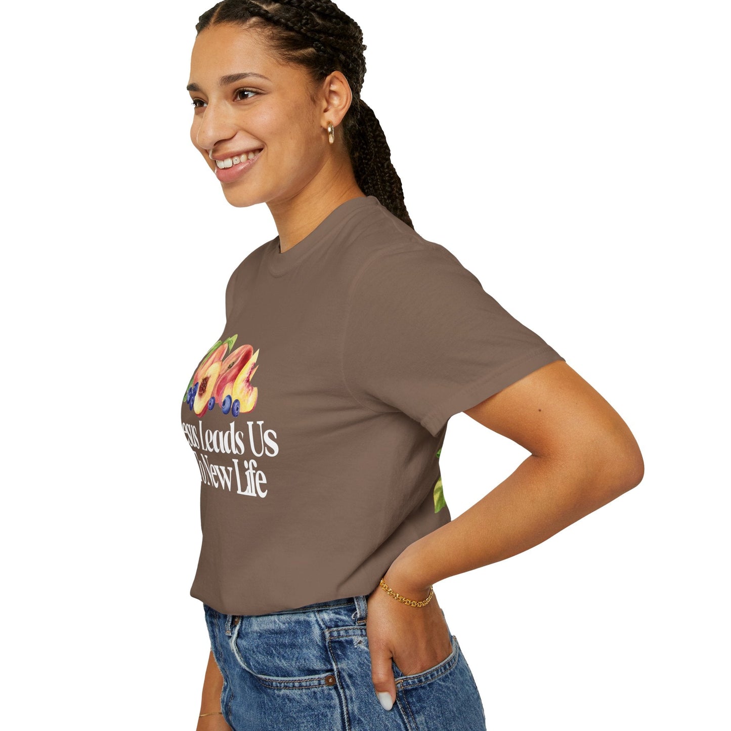 JESUS LEADS US TO NEW LIFE Women's Ring Spun Cotton T-Shirt - Faith, Can Apparel