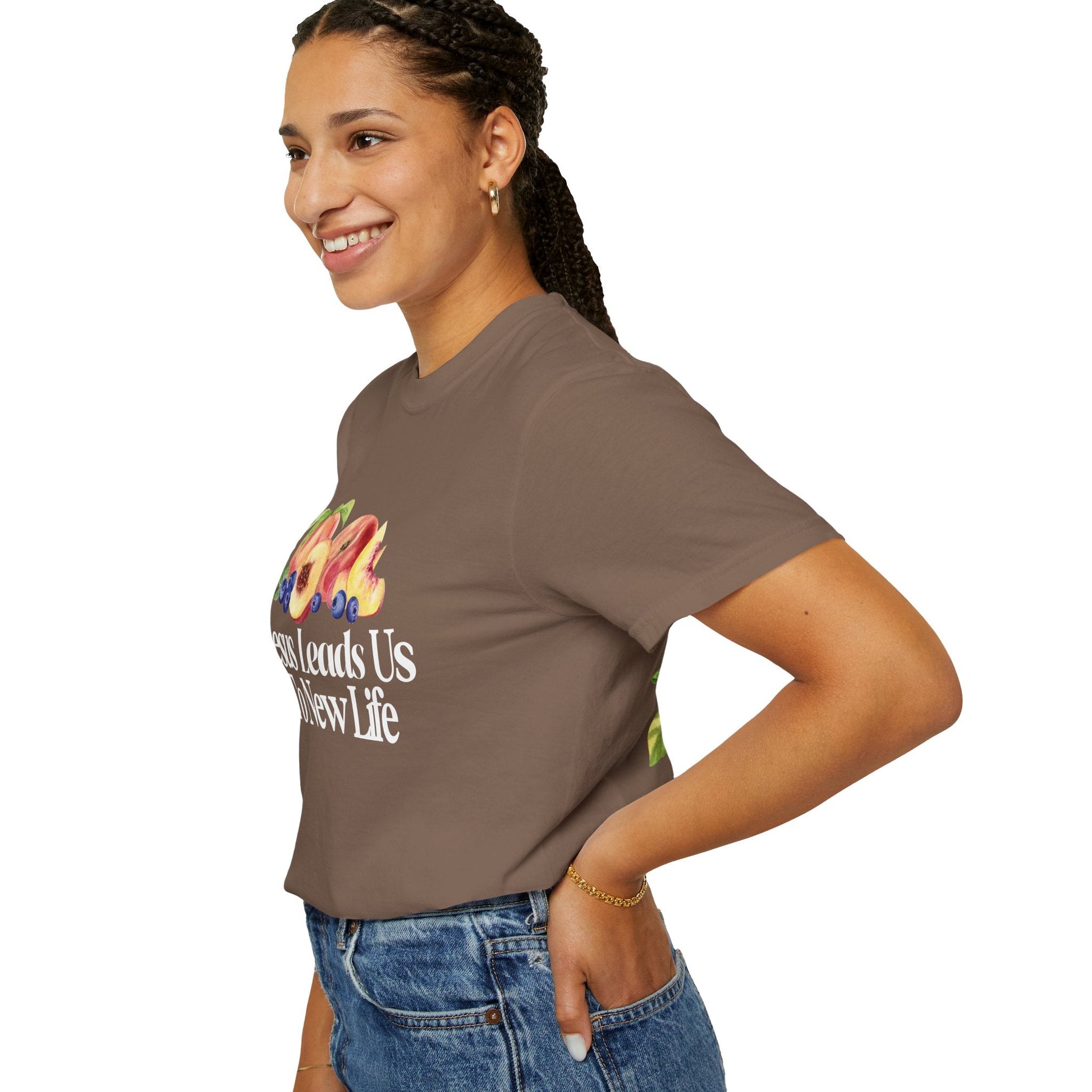 JESUS LEADS US TO NEW LIFE Women's Ring Spun Cotton T-Shirt - Faith, Can Apparel