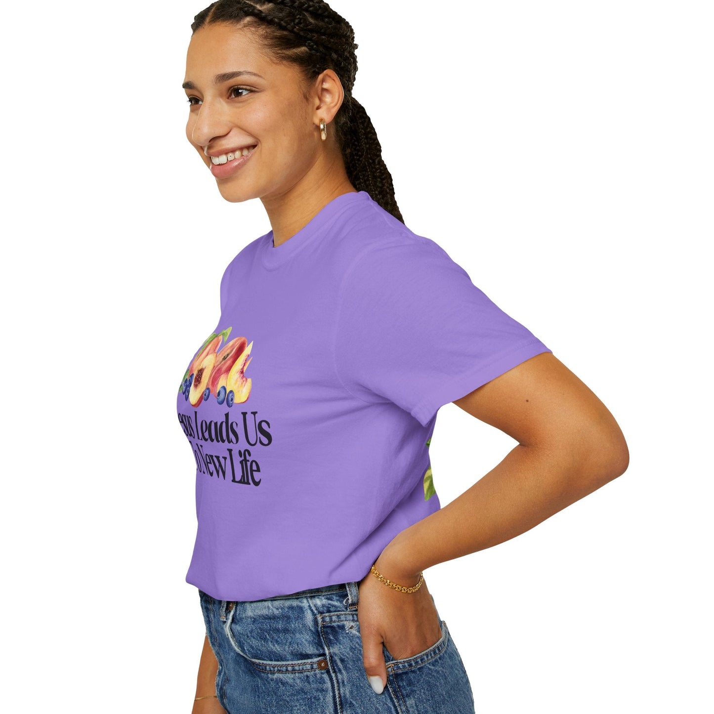 JESUS LEADS US TO NEW LIFE Women's Ring Spun Cotton T-Shirt - Faith, Can Apparel