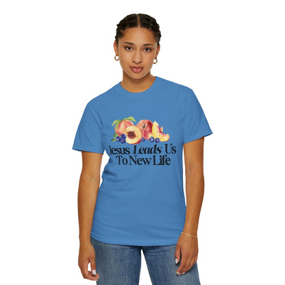 JESUS LEADS US TO NEW LIFE Women's Ring Spun Cotton T-Shirt - Faith, Can Apparel