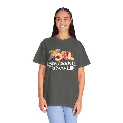 JESUS LEADS US TO NEW LIFE Women's Ring Spun Cotton T-Shirt - Faith, Can Apparel