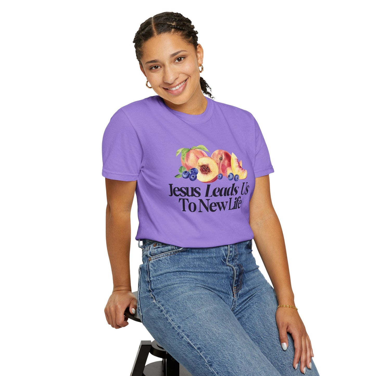 JESUS LEADS US TO NEW LIFE Women's Ring Spun Cotton T-Shirt - Faith, Can Apparel