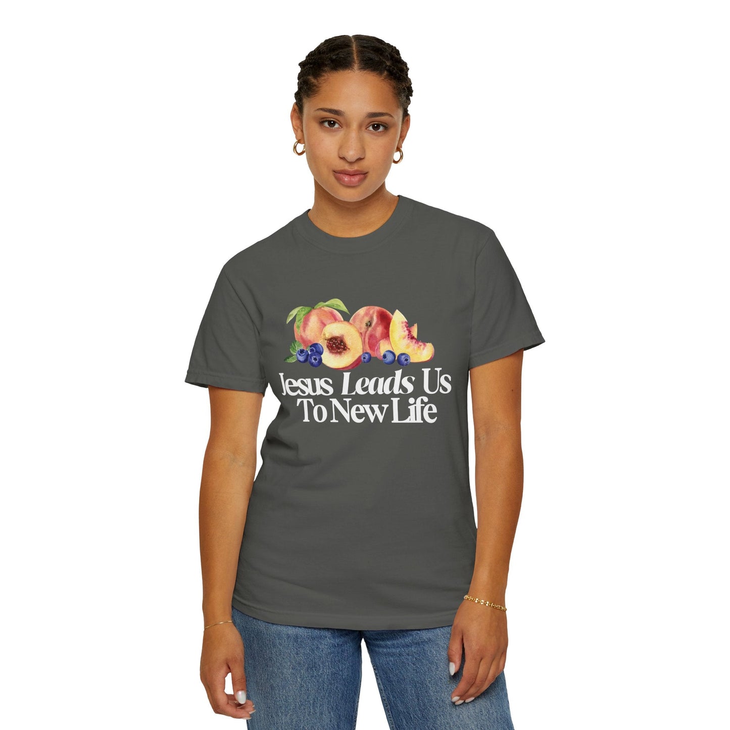 JESUS LEADS US TO NEW LIFE Women's Ring Spun Cotton T-Shirt - Faith, Can Apparel