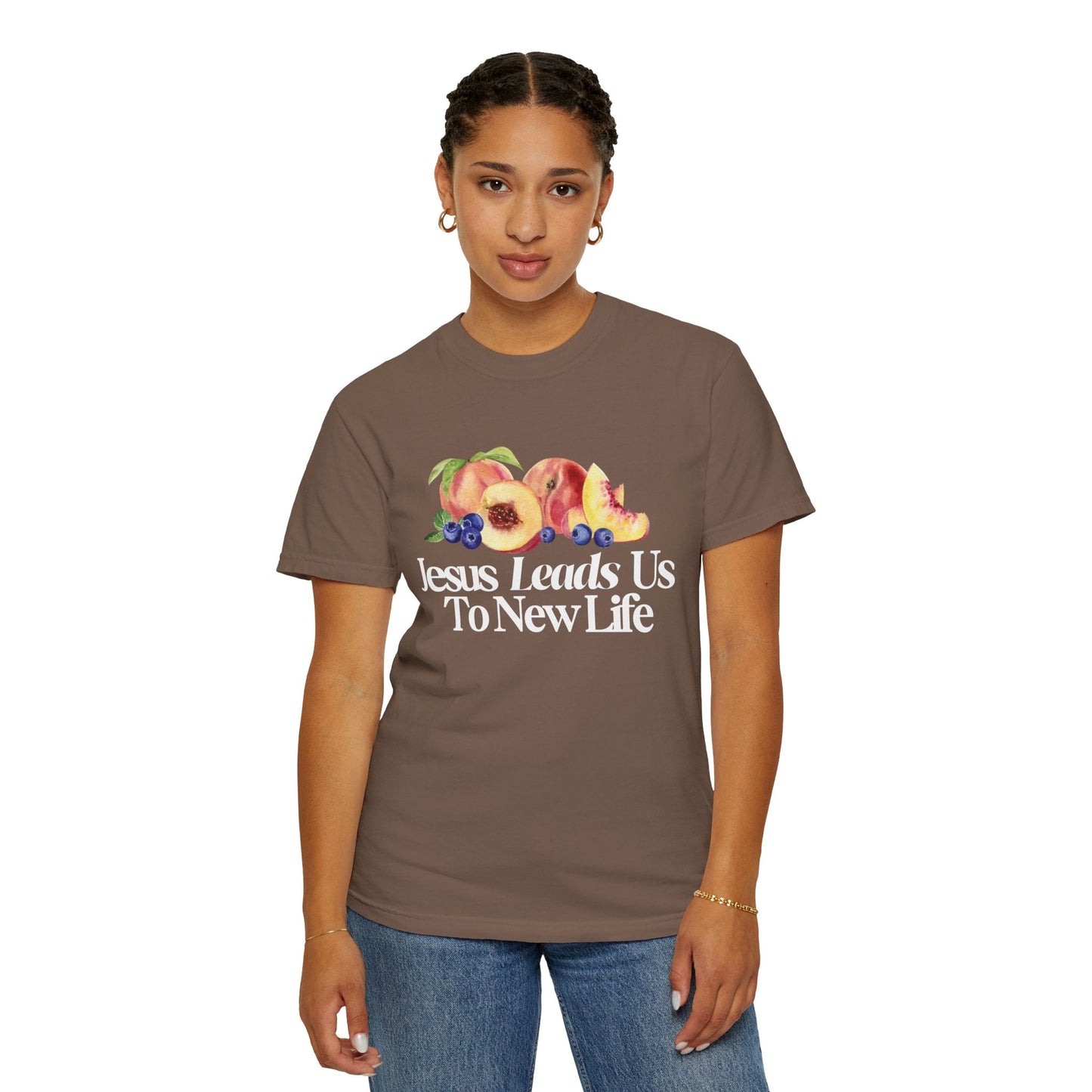 JESUS LEADS US TO NEW LIFE Women's Ring Spun Cotton T-Shirt - Faith, Can Apparel