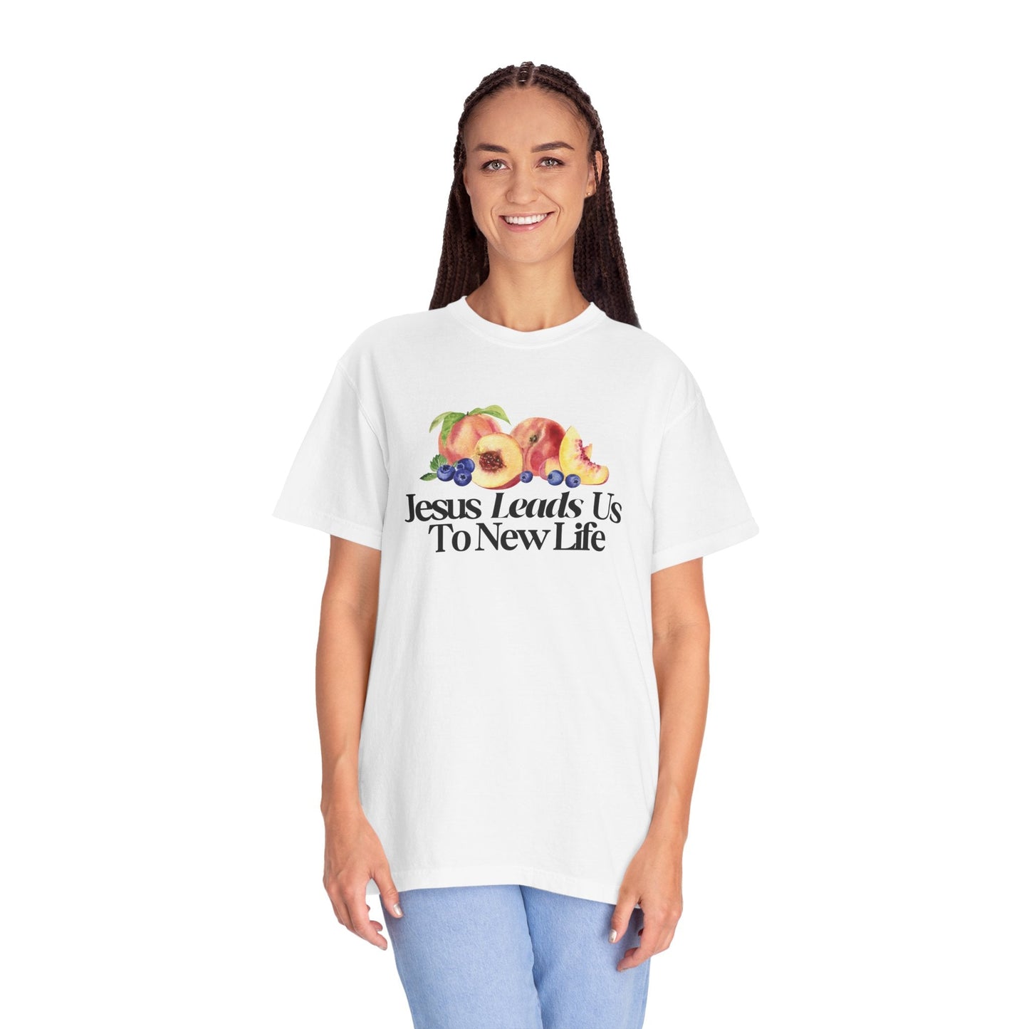 JESUS LEADS US TO NEW LIFE Women's Ring Spun Cotton T-Shirt - Faith, Can Apparel