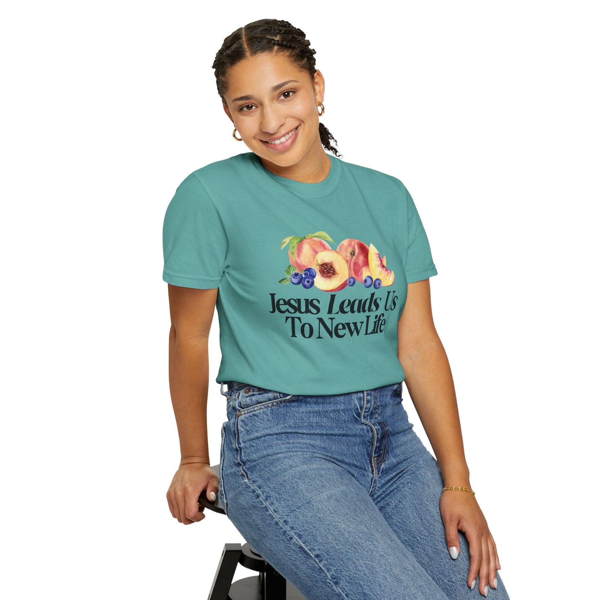 JESUS LEADS US TO NEW LIFE Women's Ring Spun Cotton T-Shirt - Faith, Can Apparel