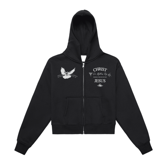 REPENT Women's Zip - Up Cropped Hoodie - Faith, Can Apparel