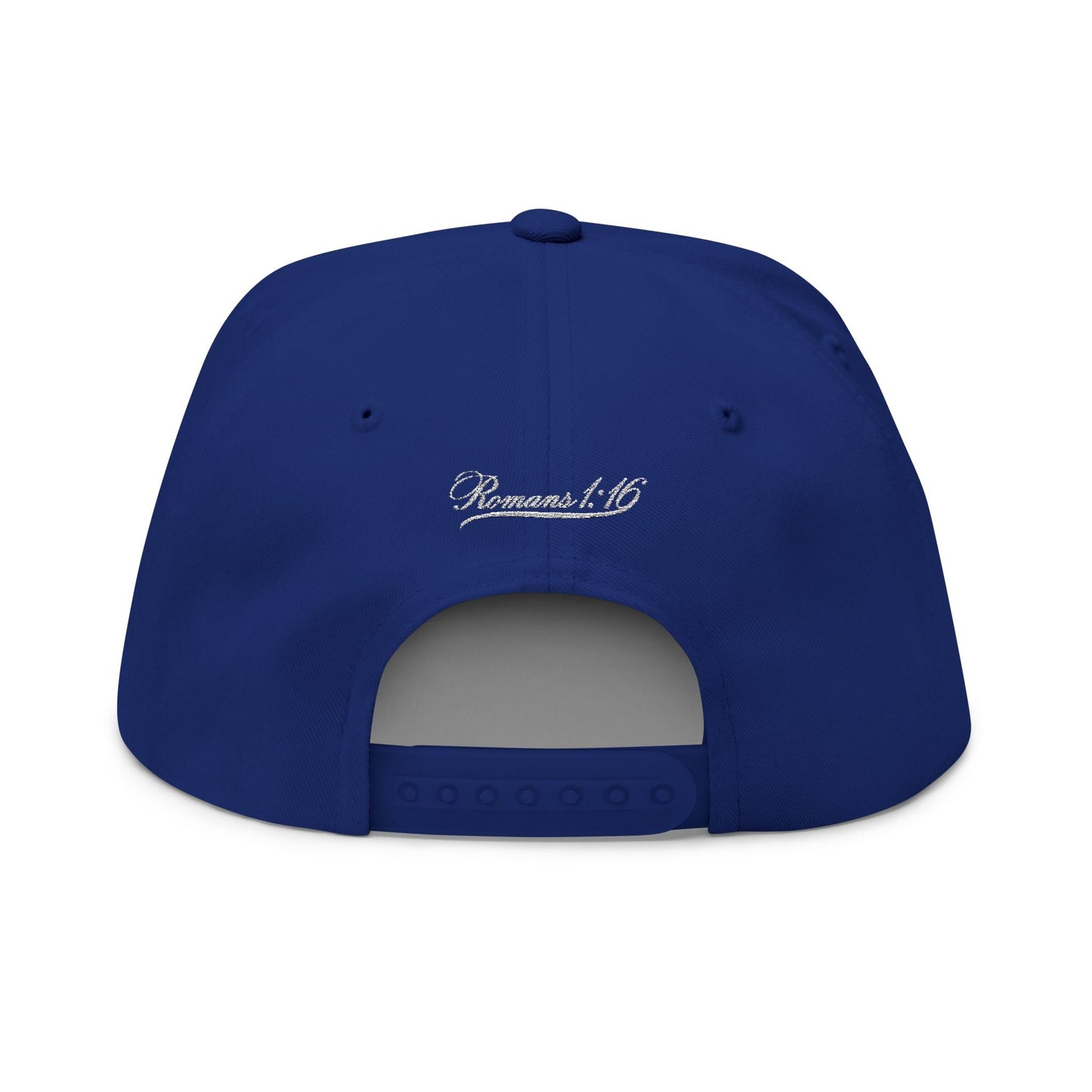 Romans 1:16 Faith Embroidered Flat Bill Cap Floral Script Snapback - Faith, Can Apparel