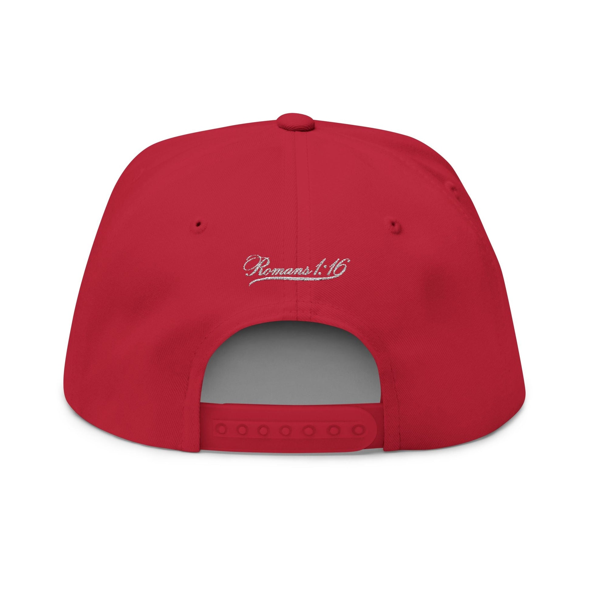 Romans 1:16 Faith Embroidered Flat Bill Cap Floral Script Snapback - Faith, Can Apparel