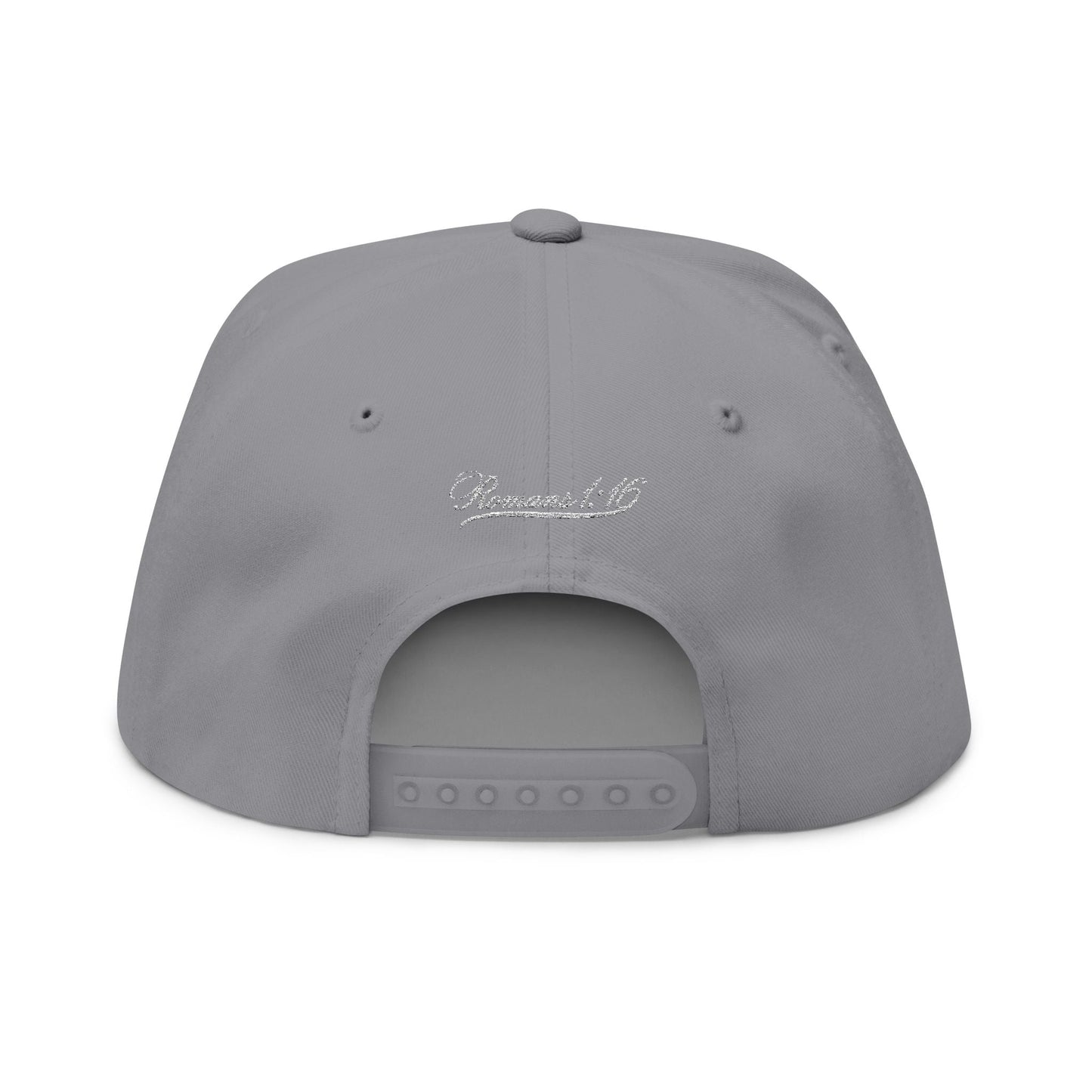 Romans 1:16 Faith Embroidered Flat Bill Cap Floral Script Snapback - Faith, Can Apparel