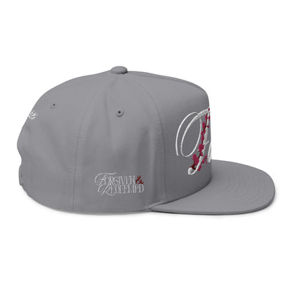 Romans 1:16 Faith Embroidered Flat Bill Cap Floral Script Snapback - Faith, Can Apparel