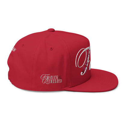 Romans 1:16 Faith Embroidered Flat Bill Cap Floral Script Snapback - Faith, Can Apparel